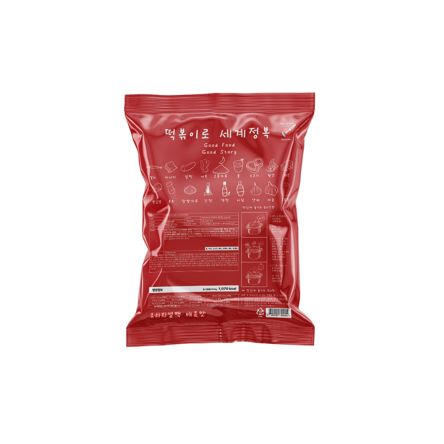 Sagua Teokbokki Meal Kit Wheat Tteok Spicy Flavor 밀떡 매운맛
