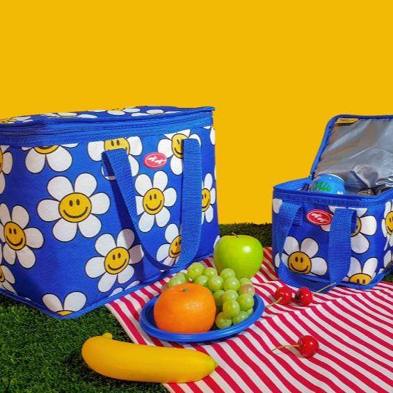 Smile We Love Cooler Bag (S,L size) - BLUE 2pc SET - Lets Eatscape