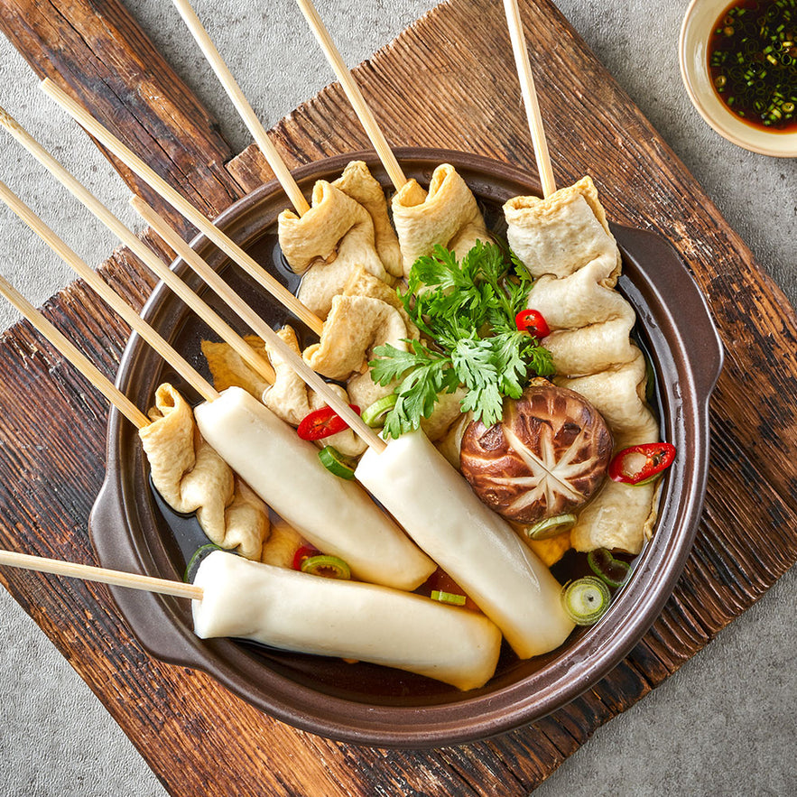 Fish Cake & Rice Cake Skewer Soup Set 부산어묵 & 물떡꼬치