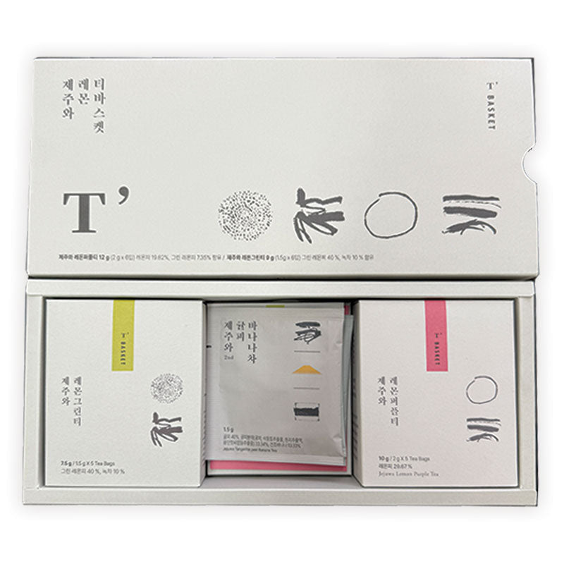 Jeju & Lemon Tea Basket 제주와 레몬 티바스켓 (12 Teabags)