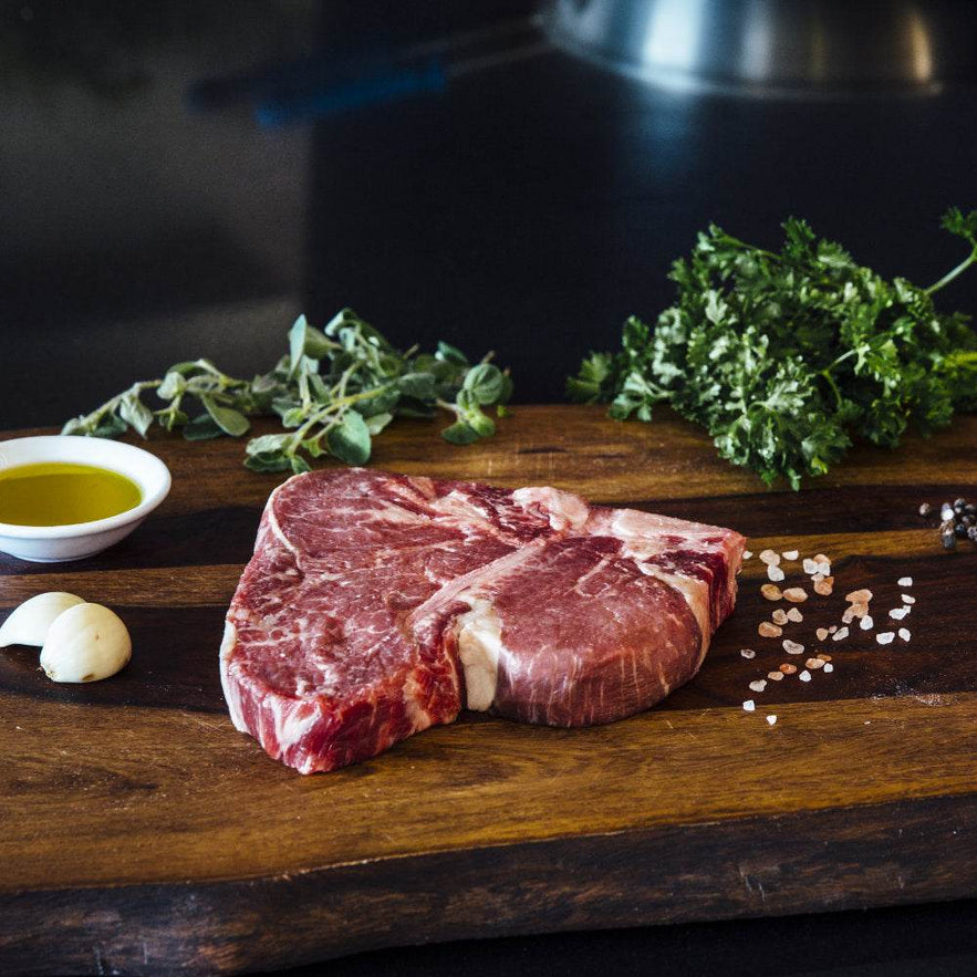 Australia Wagyu Porterhouse Trimmed Well - BMS 9+ [호주와규 포터하우스] - Lets Eatscape