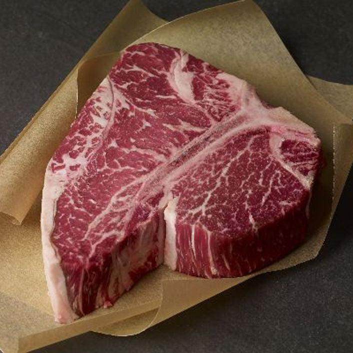 Australia Wagyu Porterhouse Trimmed Well - BMS 9+ [호주와규 포터하우스] - Lets Eatscape