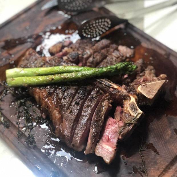 Australia Wagyu Porterhouse Trimmed Well - BMS 9+ [호주와규 포터하우스] - Lets Eatscape