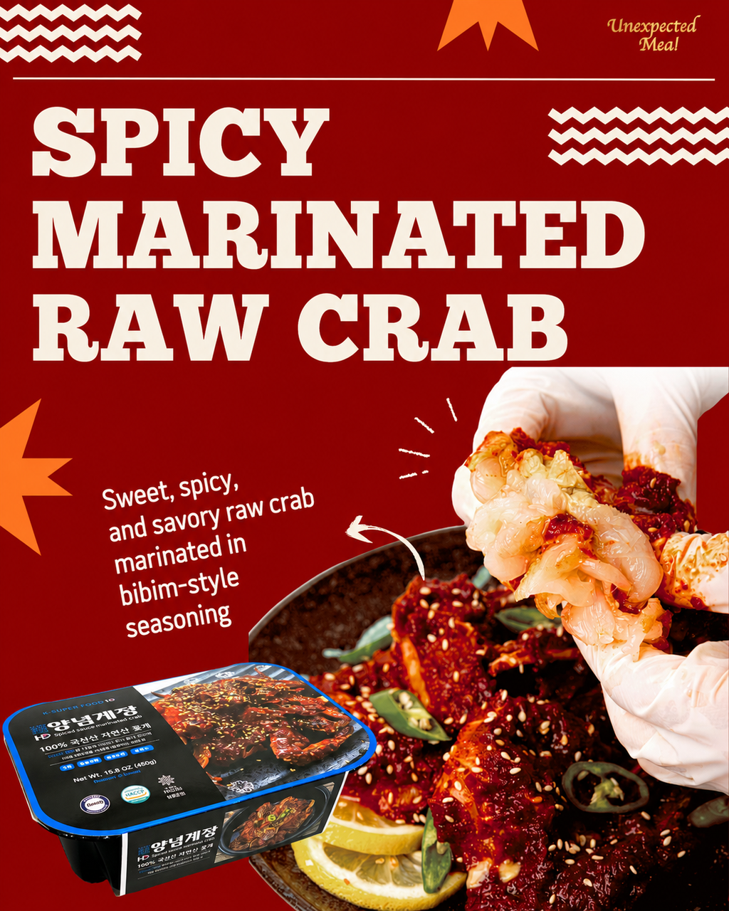 Spicy Marinated Crab 100% Korean Crab (450g)
