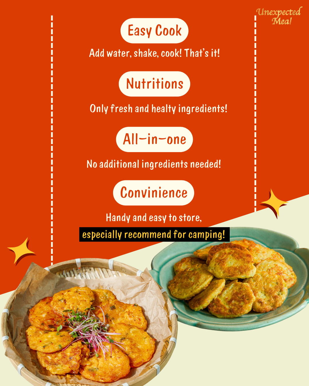 Crispy Kimchi Pancake Mix 2pks + Savory Mung Bean Pancake Mix 2pks