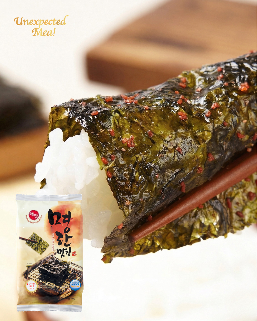 Pollock Roe Gim (Seaweed Snack) 3pks x 2pks