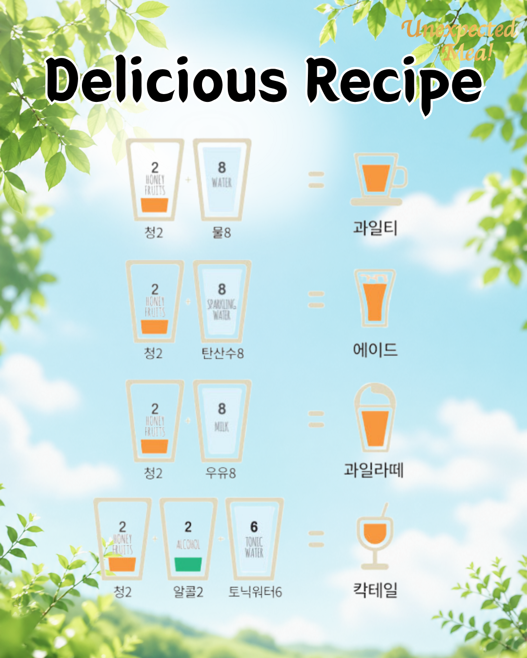 Yuhwadang Korean Fruit Syrup Concentrate 500g – Omija, Green Plum