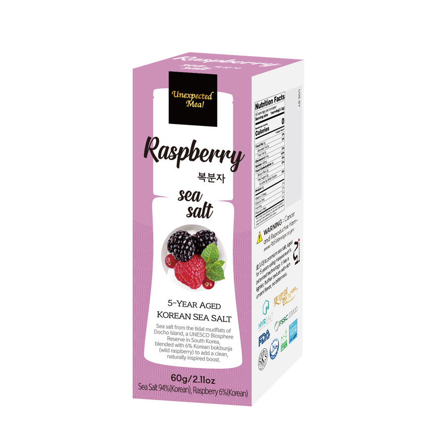 Premium Flavor Sea Salt Grinder - Raspberry (프리미엄 천일염 복분자 그라인더) 60g