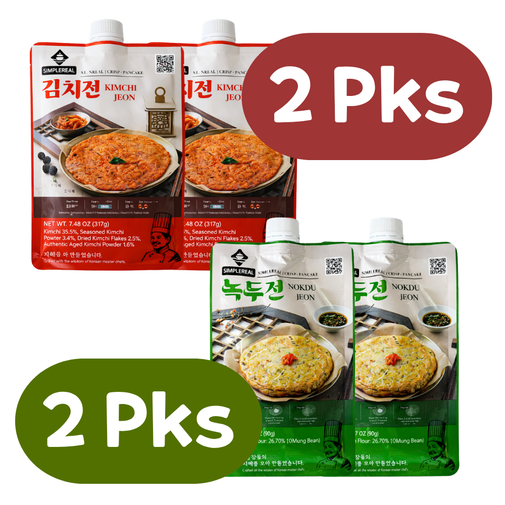 Crispy Kimchi Pancake Mix 2pks + Savory Mung Bean Pancake Mix 2pks