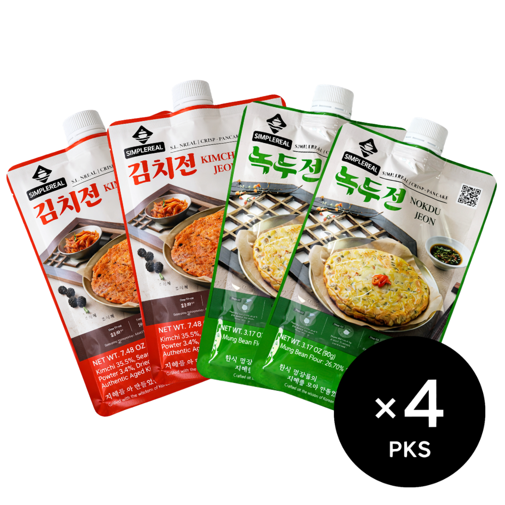 Crispy Kimchi Pancake Mix 2pks + Savory Mung Bean Pancake Mix 2pks