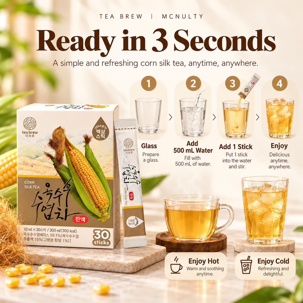 McNulty Tea Brew Korean Tea Concentrate Sticks (10mL × 30 Sticks)