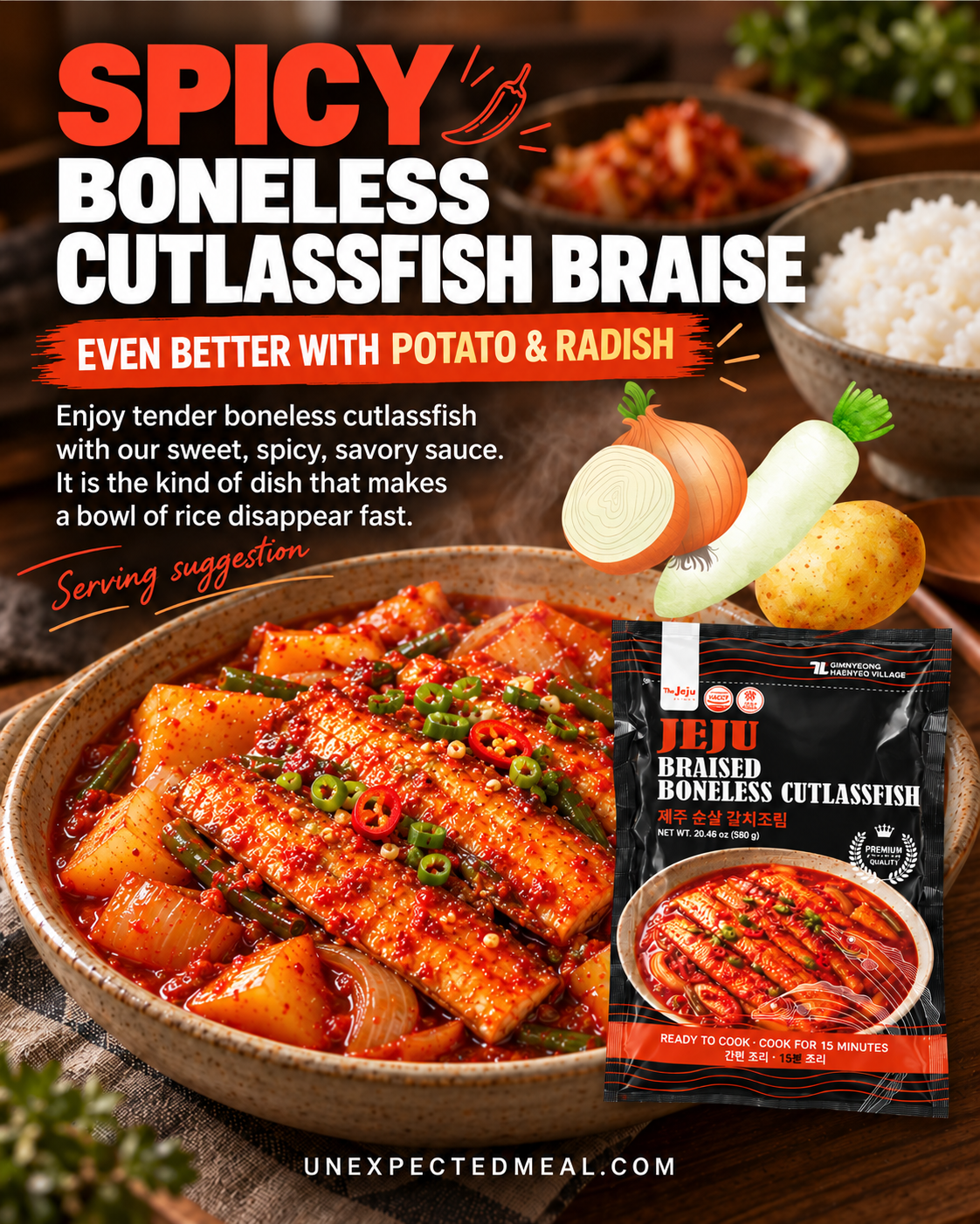 Jeju Boneless Braised Cutlassfish (Galchi-jorim)