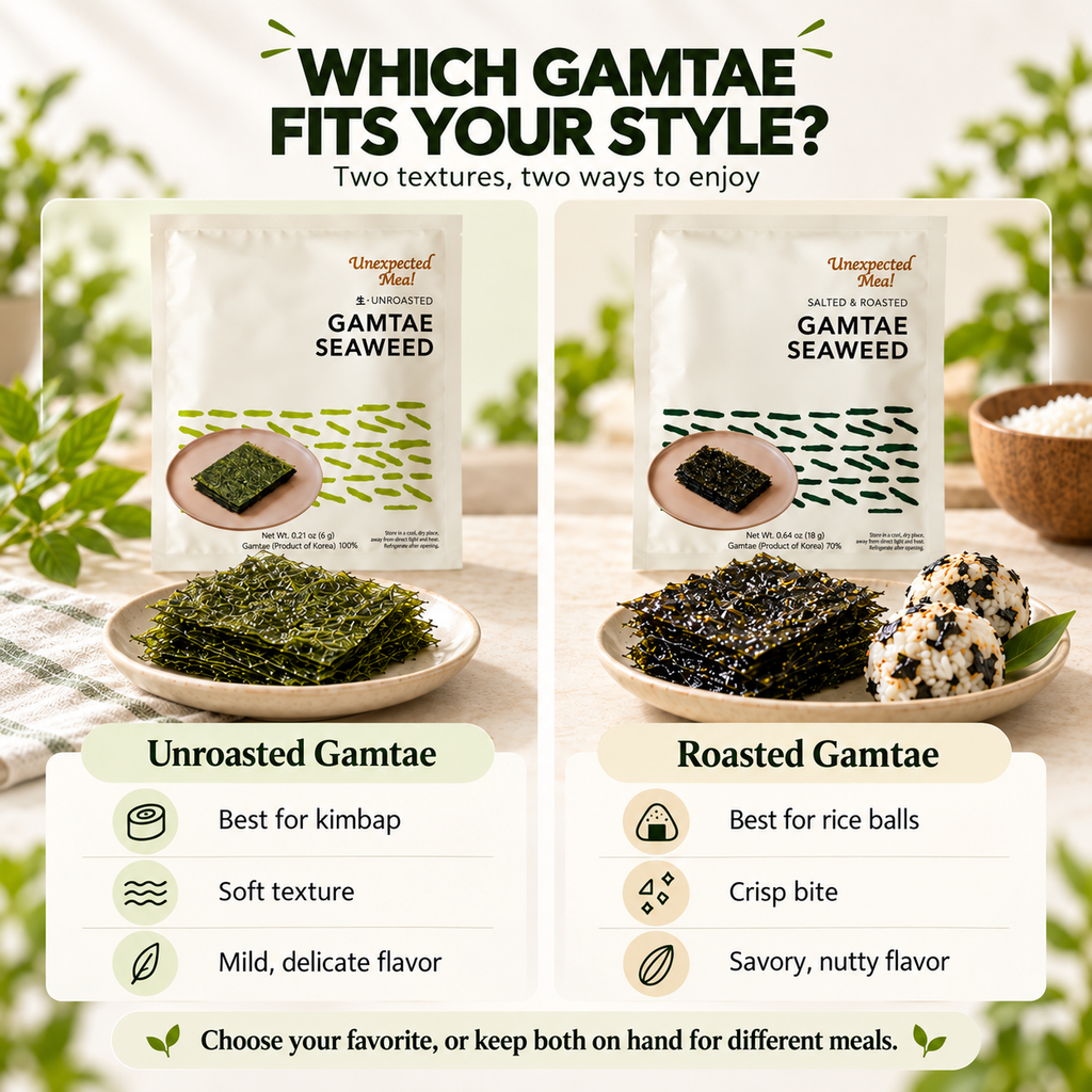 Gamtae Seaweed · Unroasted / Salted Roasted