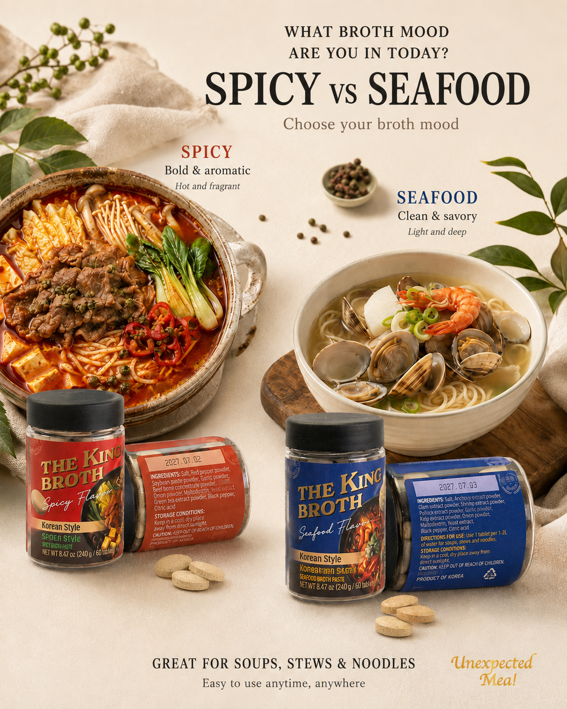 The King Broth: Sancho Pepper & Seafood (8.47oz × 2pks)
