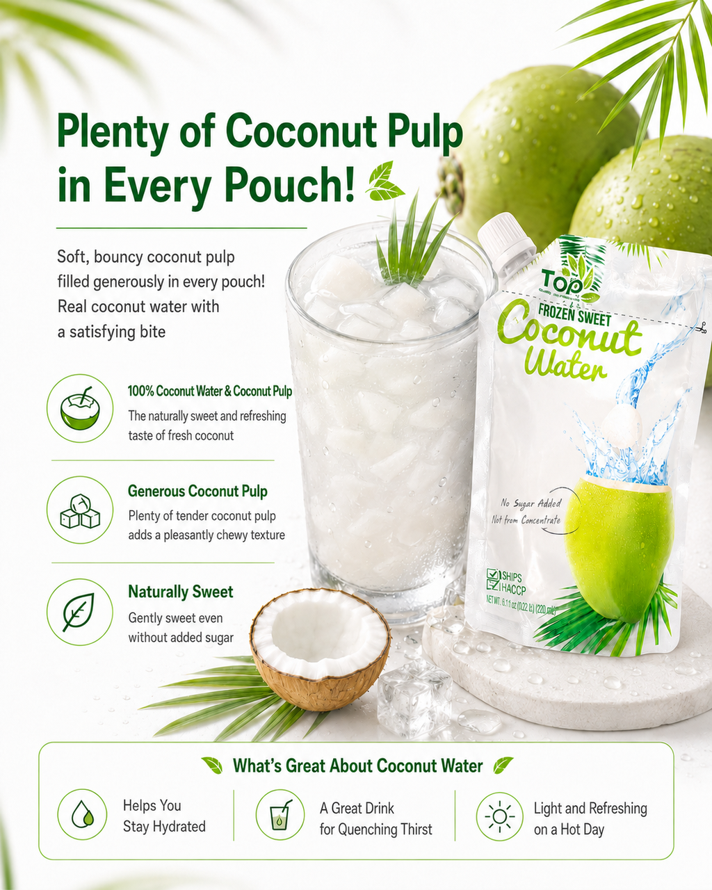 Frozen Sweet Coconut Water (220ml x 4pks)
