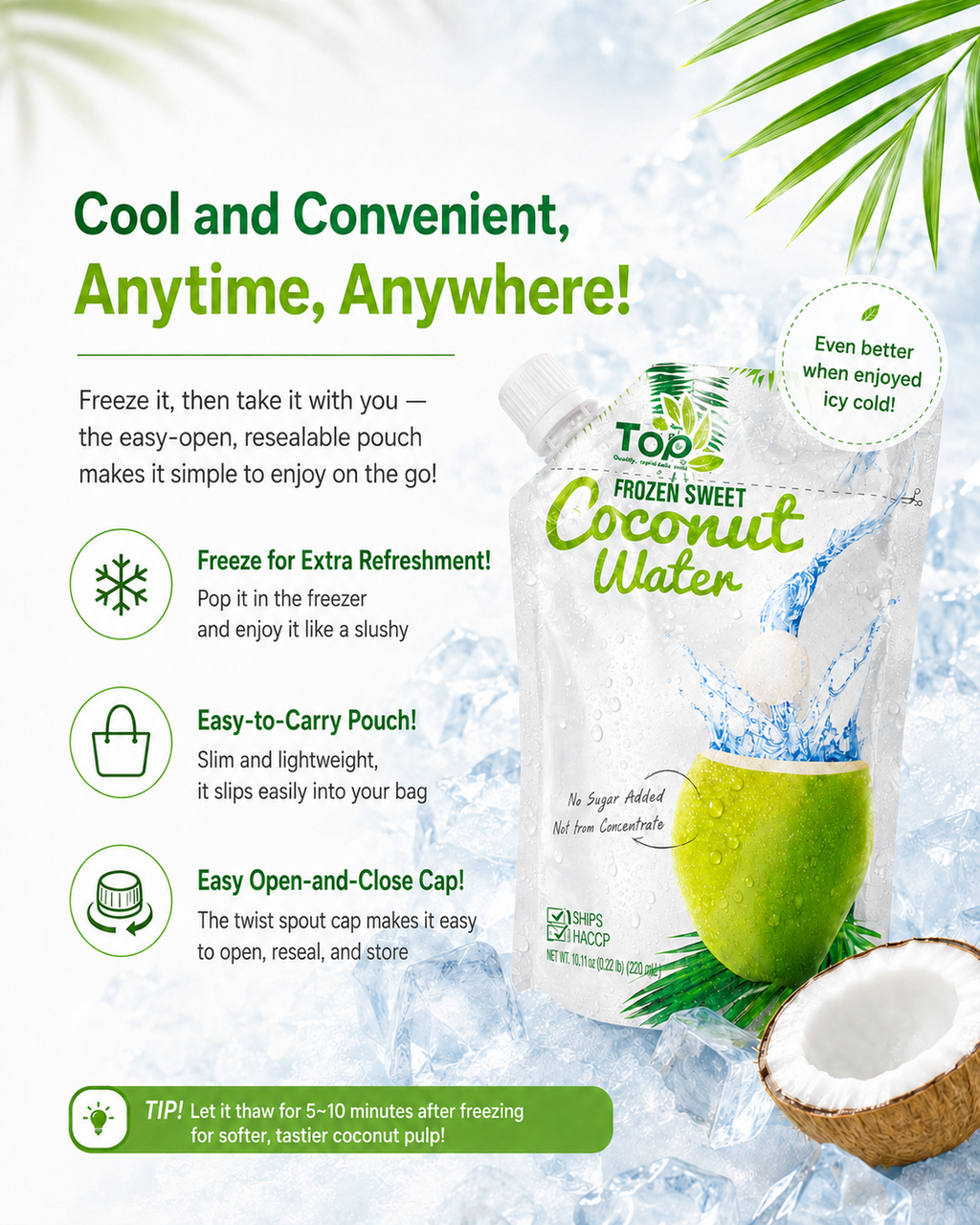 Frozen Sweet Coconut Water (220ml x 4pks)