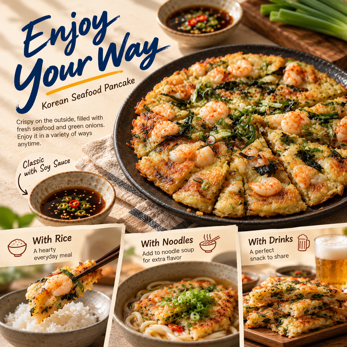 Yun Jumo's Seafood Pajeon, Korean Scallion Pancake