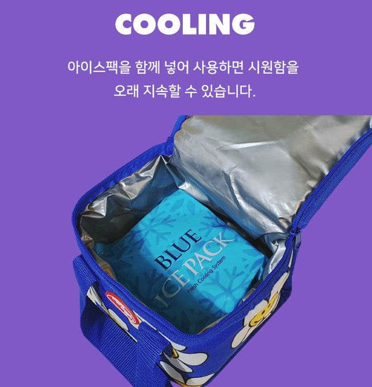Smile We Love Cooler Bag (S,L size) - BLUE 2pc SET - Lets Eatscape