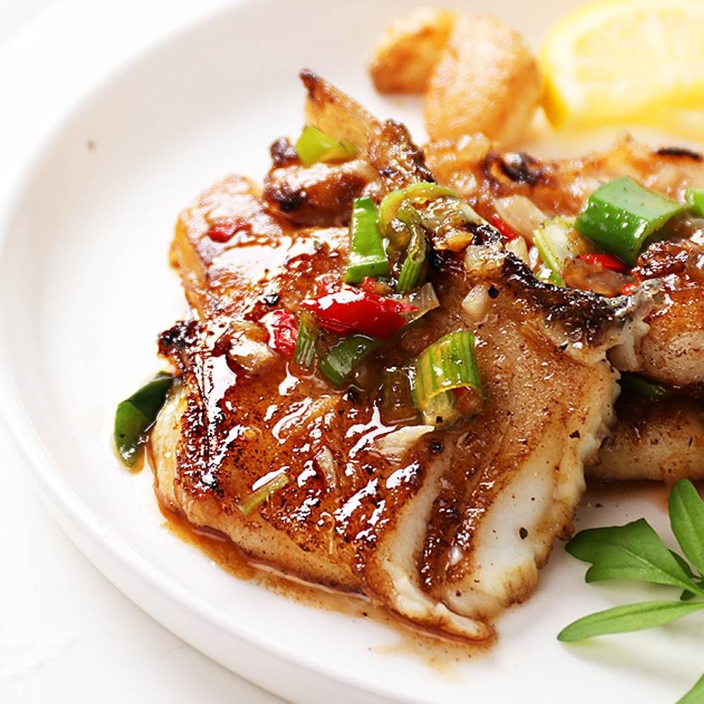Grilled Patagonian Toothfish Steak from Korea (메로구이 목살스테이크) - Lets Eatscape