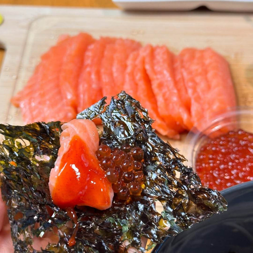 Kelp-Aged Flash-Frozen Salmon Sashimi from Korea (다시마숙성 급냉 연어회) - Lets Eatscape