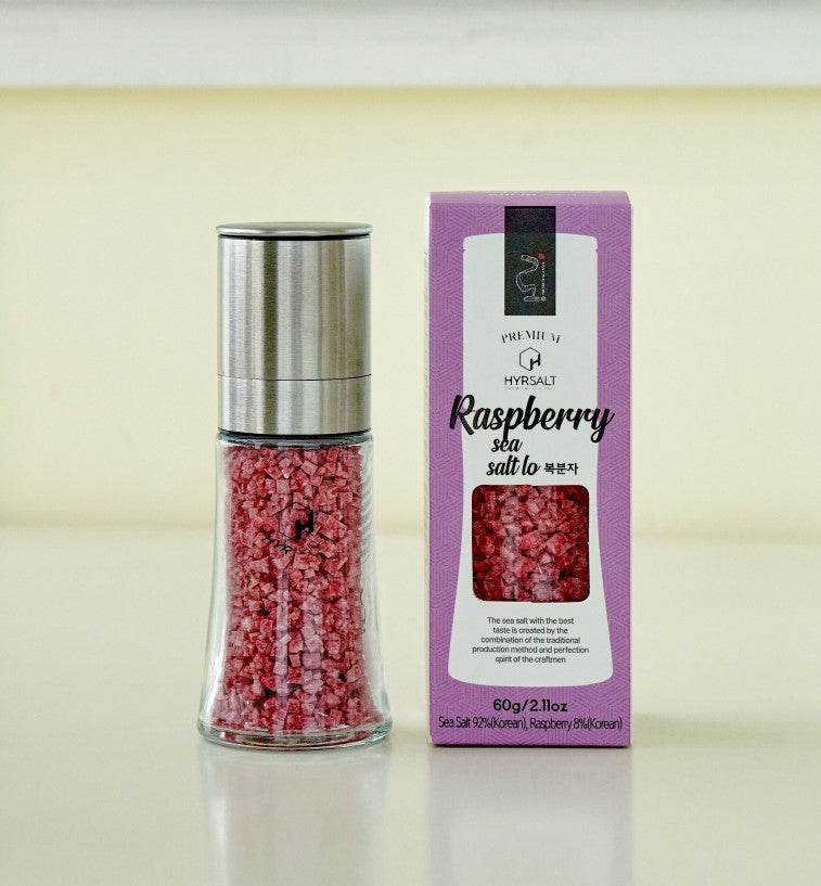Premium Flavor Sea Salt 60g Grinder (2.11oz) - Rasberry - Lets Eatscape