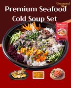 K-Seafood Cold Soup Set (Cold Soup Base 1 + Chile Uni 1 +Salmon Noodle 1 + Cooked Horned Turban 1)