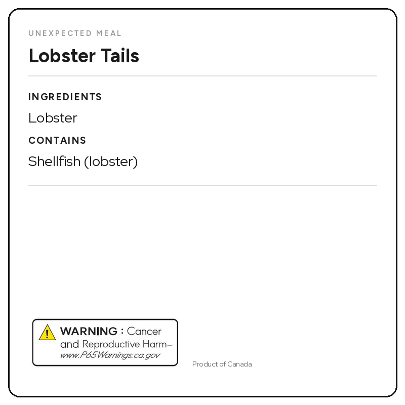 Frozen Lobster Tails, 2 Tails (8oz / 227g)