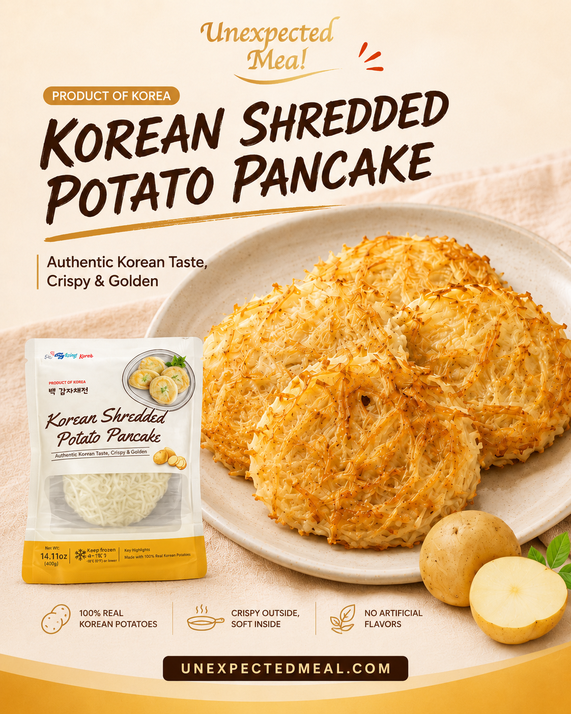 Shredded Jeon (Chaejeon) Potato & Sweet Potato (9.87oz x 2 pks)