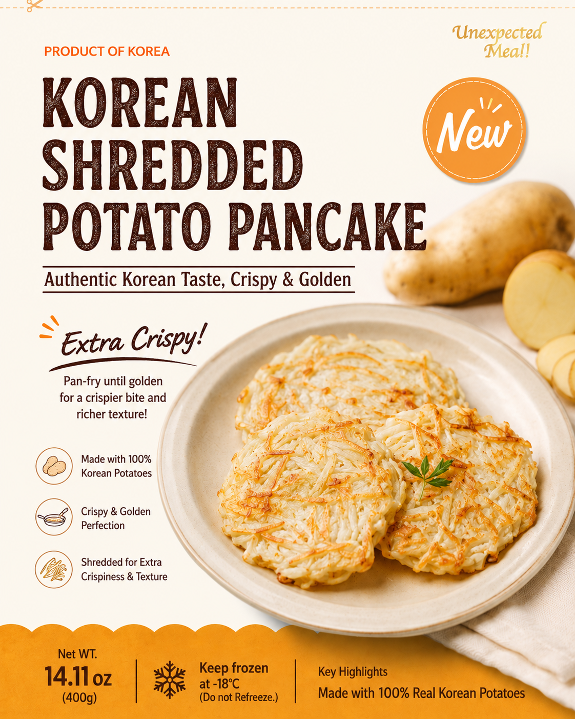Shredded Jeon (Chaejeon) Potato & Sweet Potato (9.87oz x 2 pks)