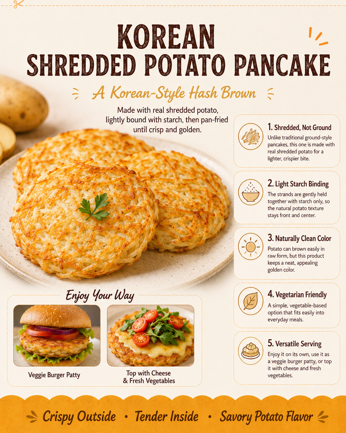 Shredded Jeon (Chaejeon) Potato & Sweet Potato (9.87oz x 2 pks)