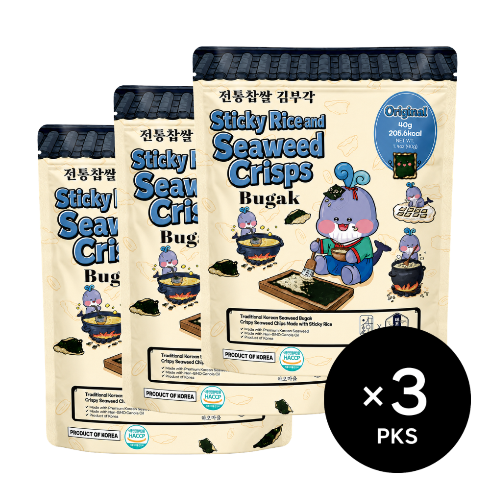 Hao Village Sticky Rice Seaweed Crisps (40g × 3pks)