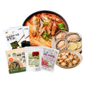 C. Seafood Set (기력회복 세트) - Dried Radish Greens, Spicy Blue Crab Stew, Sashimi Grade Abalone, Steamed Scallop, Gochujang Pickled Plum, 2 x Wando Roasted Seaweed
