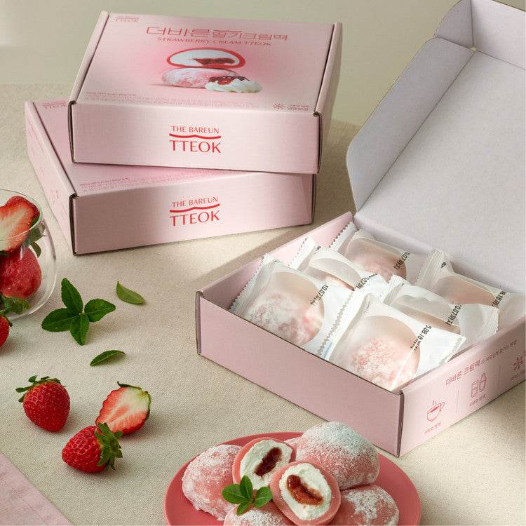 Strawberry Cream Mochi (딸기 크림모찌 6p 박스) - Lets Eatscape