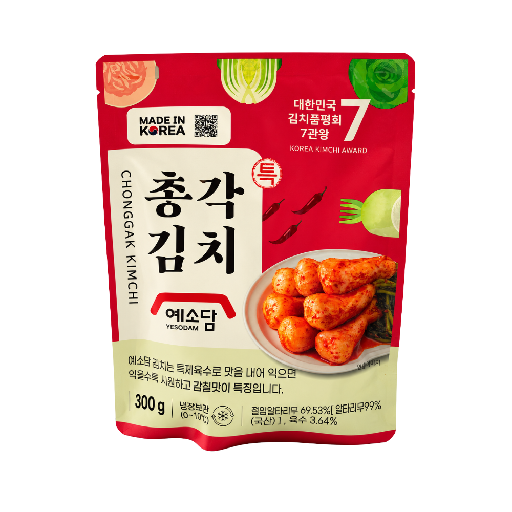 Yesodam Chonggak Kimchi, Young Radish Kimchi (300g)